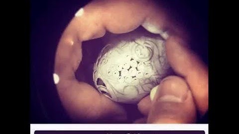 Eggshell Carving Art 7  (vintage style video)