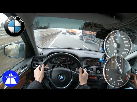 BMW X5 E70 3.0sd 286HP TOP SPEED ON GERMAN AUTOBAHN [TEST DRIVE 4K] MAX ACCELERATION