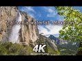 "California Waterfall Relaxation" 4K Nature Video ft Yosemite, Seqouia & Big Sur