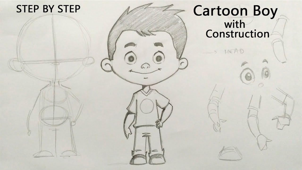 Learn how to draw a cartoon boy character step by step tutorial | Rinkuart  | Drawing and sketching - Epic Heroes Entertainment Movies Toys TV Video  Games News Art