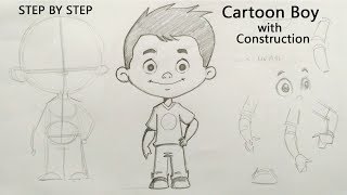 Learn how to draw a cartoon boy character step by step tutorial | Rinkuart | Drawing and sketching
