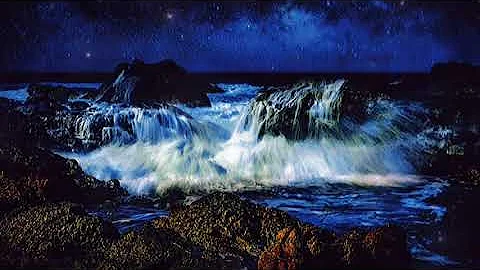 Reiki Music With One Minute Bells - Amazing Starry Night Waterfall Effect Background