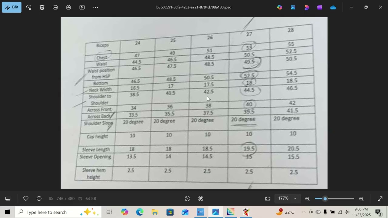 T-Shirt and Sleeve Drafting & Pattern Tracing (Gerber) for BUFT Students