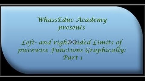Left- and right- sided Limits of piecewise Functions Graphically - Part 1