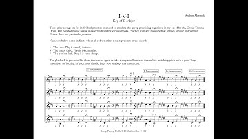 Tuning Drills: I-V-I in D Major