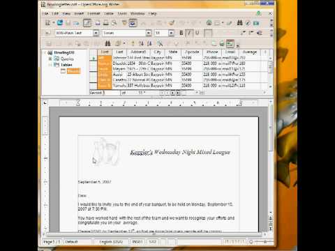 OpenOffice: Mail Merge - YouTube