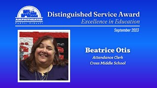 September Distinguished Service Award Winner: Beatrice Otis