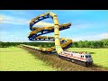 Trains vs Messy Railroad Tracks #1 | Bumpy Forked Messy Railroad Track | Trainz Simulator 2019