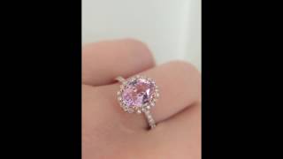 Engagement Ring With Padparadscha Sapphire