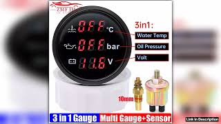 3 In 1 Digital 52mm Gauge with Alarm 0120 Water Temperature GaugeOil PressureVoltage with Oil