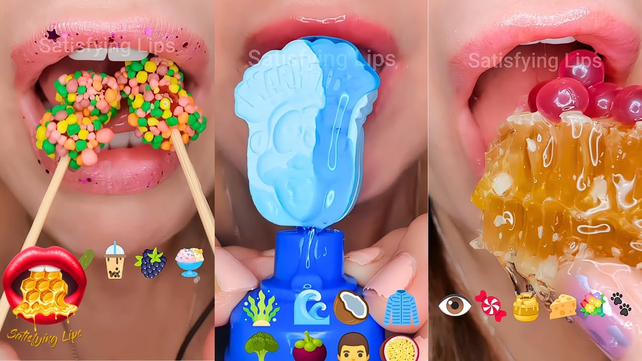 Emoji Food Challenge Satisfying ASMR Mouth Sounds Mukbang - YouTube