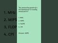 💻 Processor Speed Explained! 🚀 #shorts #ncert #architecture