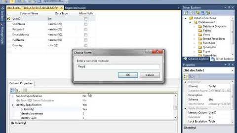 ASP C# Login Website Part 2 Designing Database