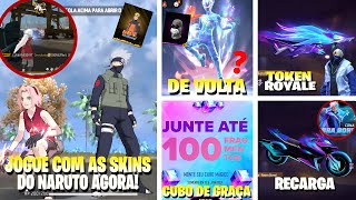 JOGUE AGORA COM AS SKINS DO NARUTO NO FREE FIRE DE GRAÇA! NOVOS EVENTOS CONFIRMADOS, CUBO E MAIS!!