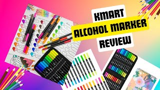 Kmart ALCOHOL MARKERS for adult colouring REVIEW Swatch and test