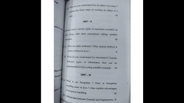 MDU BCA 6 th semester subject technologies and programming using  java 2019