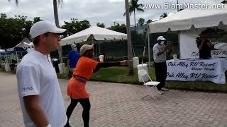 Slam Master Pickleball Practice Paddle Contest Forehand Hits w/o Net Beverly Boozer - 1554 Hits