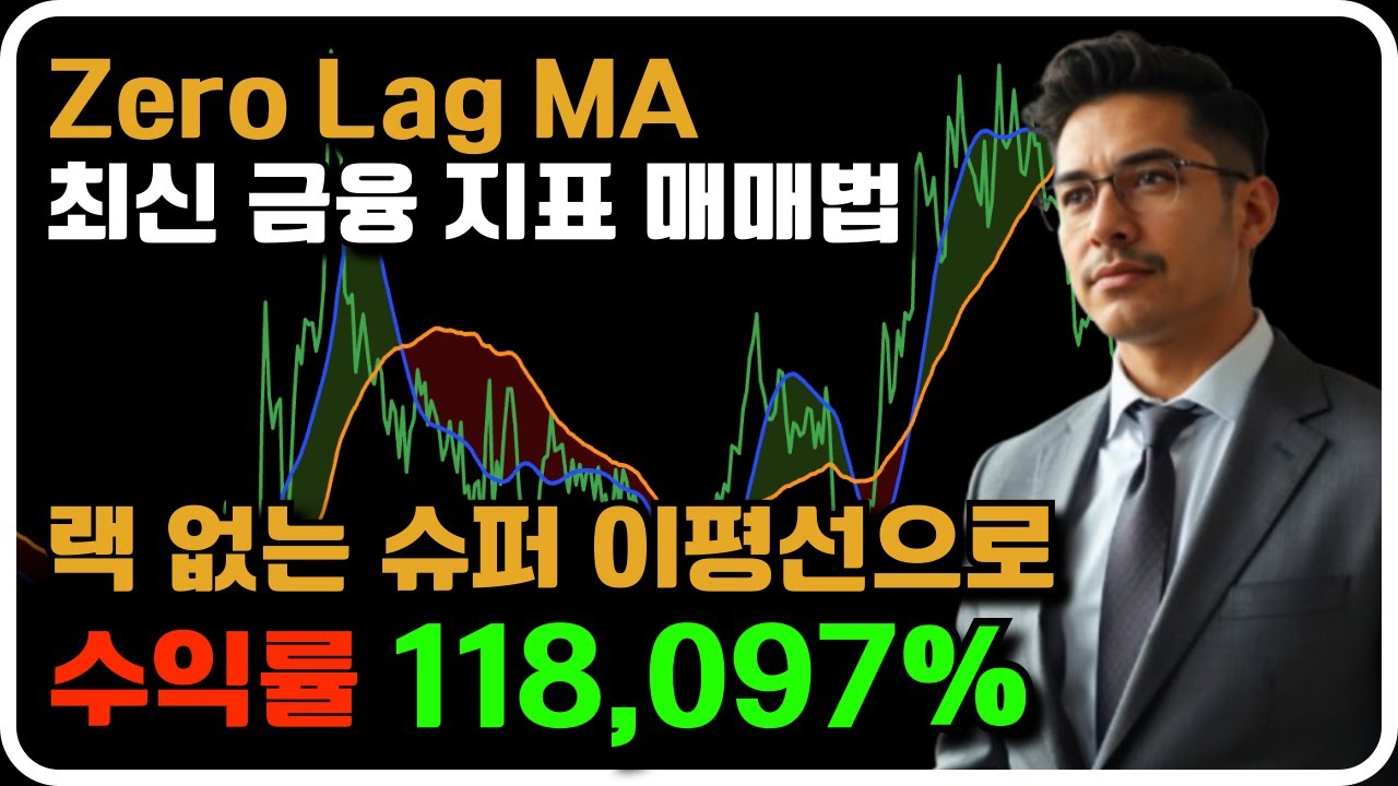 ⁣38. 랙 없는 슈퍼 이평선으로 수익률 110,097% - Zero Lag MA 최신 금융 지표 매매법