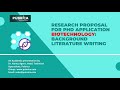 Research proposal for biotechnology background literature writing  pubrica