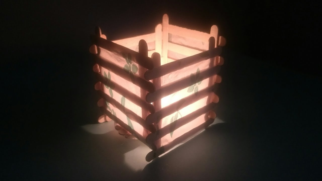 Ice cream Stick Candle Holder YouTube