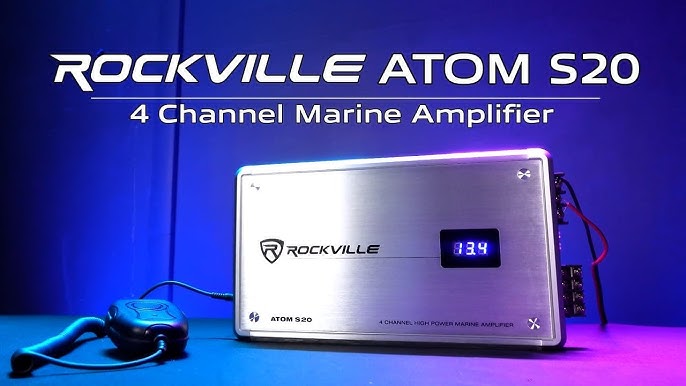 Rockville New RXM8BTB 8 Channel 1500 Watt Marine/Boat Amplifier Amp  w/Bluetooth , Black