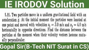 IE IRODOV Solution - kinematics - Chapter 1, Question 1.11