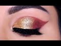 Very Easy GOLD GLITTER Eye Makeup For Beginners In Hindi गोल्डन आई मेकअप