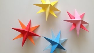 How to make Simple 3D Paper Stars, Christmas DIY, origami