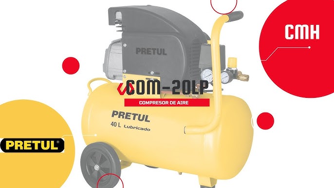 Compresor de aire eléctrico Pretul COMP-20LP monofásico 20L 1100W 120V 60Hz  amarillo