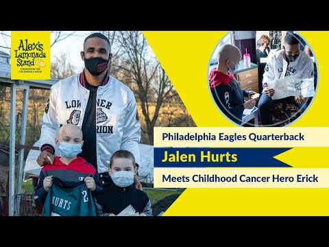 Philadelphia Eagles Quarterback Jalen Hurts Meets Childhood Cancer Hero Erick