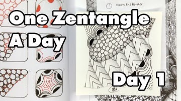 Lettermark, Static, Tipple, Crescent Moon - One Zentangle A Day (Day 1)