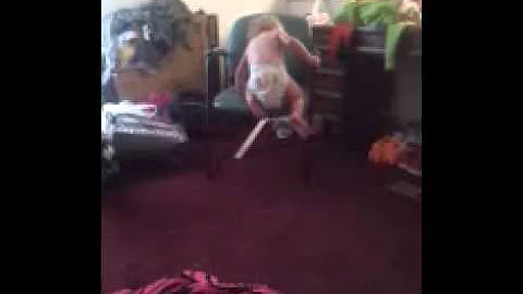 Crazy falling baby boy!