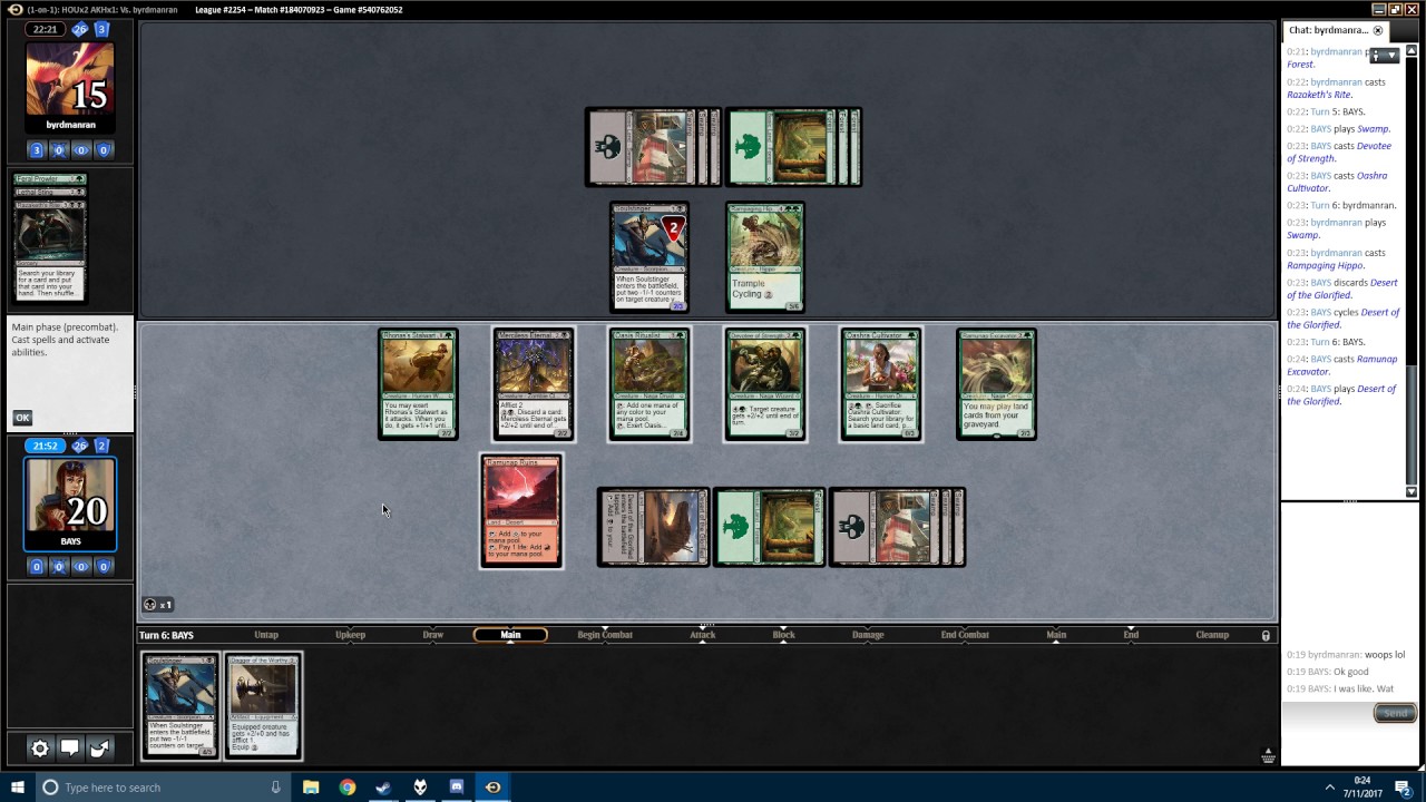 Hour of MTGO server devastation.