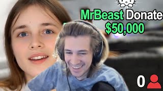 xQc Reacts to MrBeast Donating $50,000 To Streamers With 0 Viewers