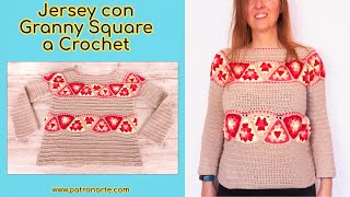 Jersey Granny Crochet 2: Cómo Tejer Suéter Con Granny a Crochet (nivel intermedio) by Patronarte 2,085 views 1 month ago 58 minutes