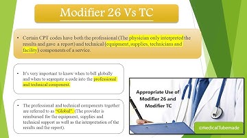 What is difference between 26 and TC Modifier | TC vs 26 Explained with Example| @MedicalTubemade