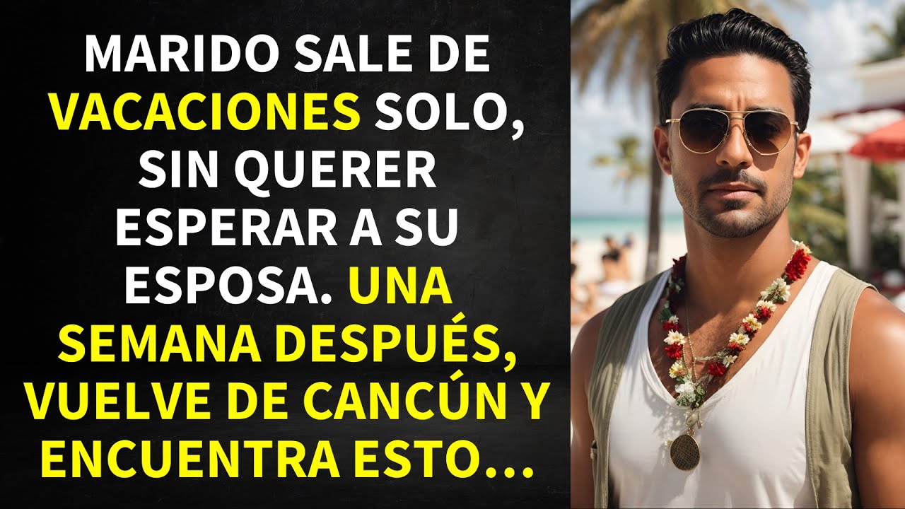 MARIDO SALE DE VACACIONES SOLO, SIN QUERER ESPERAR A SU ESPOSA. AL REGRESAR DE CANCÚN ÉL SE QUEDA...