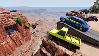 Racing Random Cars On Huge Jumps And Cliffs