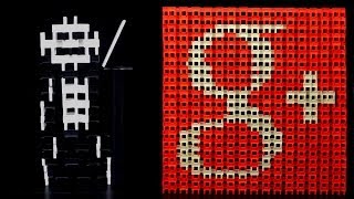 Bobs Army vs Google+ Battle Scene in 5,000 Dominoes