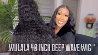 BEST 40 INCH DEEP WAVE WIG EVER! 13x6 LACE FRONTAL LOOSE DEEP WAVE WIG ALIEXPRESS WULALA HAIR CURLY