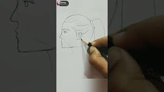 How to draw a girl very easy / side face drawing / full tutorial is in description box #shorts