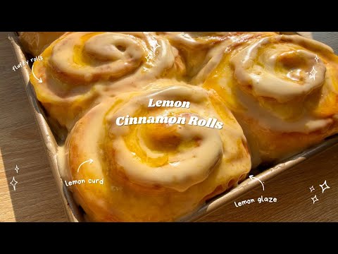 Lemon Cheesecake Cinnamon Rolls 🍋 bake with me  thumbnail