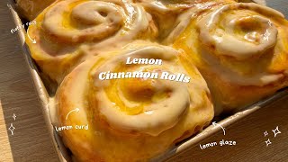 Lemon Cheesecake Cinnamon Rolls 🍋 bake with me 