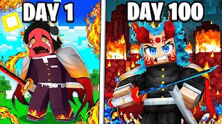 I Survived 24 Hours As Demon Rengoku For Revenge In Hardcore Demon Slayer Minecraft