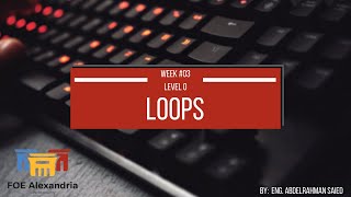 Level 0 : Main Session 3 | Loops
