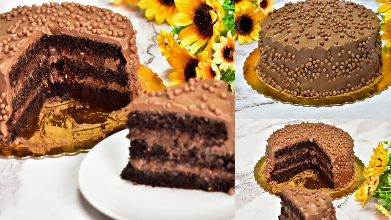 كيكة المناسبات🎉 بثلاث حبات بيض.. كيكة الشكولاته مع الكريمه الخاصه فيها The best Chocolate cake