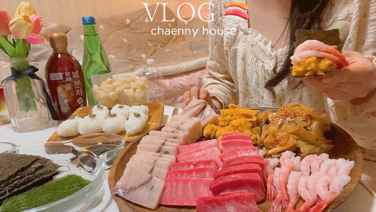 vlog 🍣 홈마카세 혼술 즐기고 🍽️ 야무지게 집밥 해먹는 일상 ( 참치, 단새우, 파김치 갈비찜, 떡볶이, 카레, 출근도시락, 튀김, 돈까스 ) 