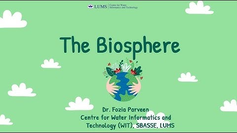 Lecture 3: The Biosphere- Introduction to Environmental Sciences- Dr.Fozia Parveen