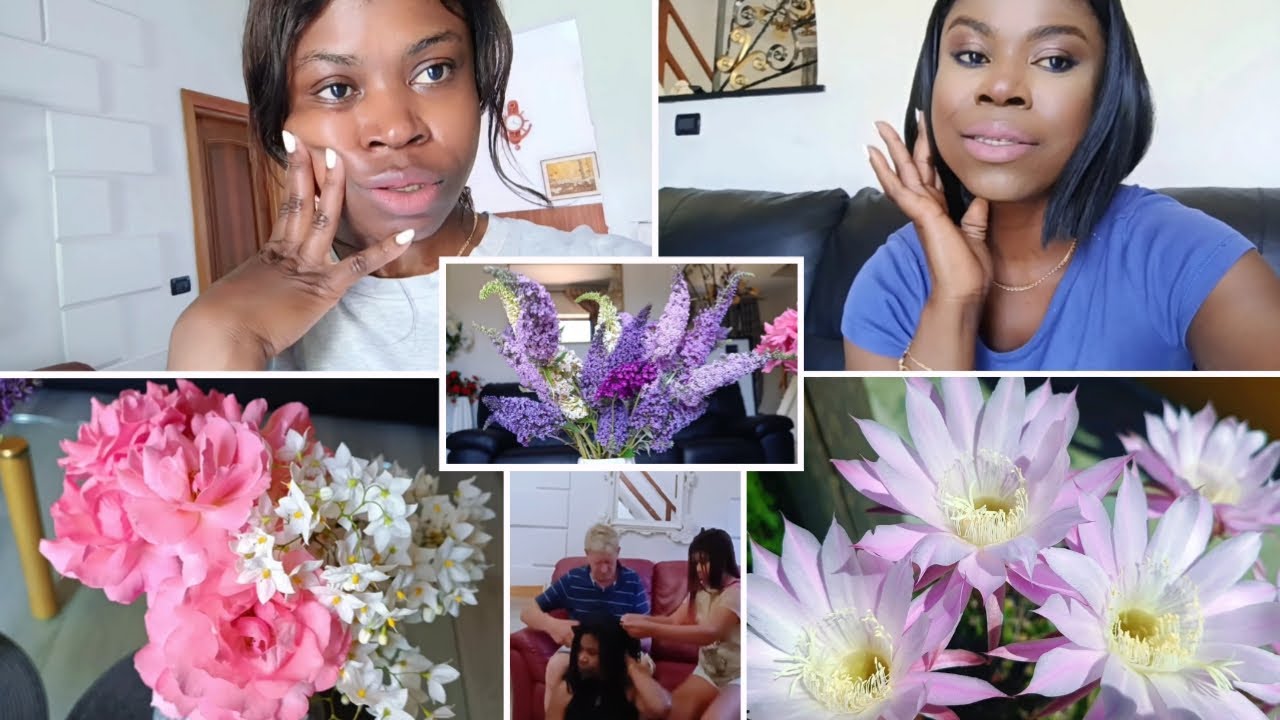 SKINCARE UPDATE || MULTI COLOR BUTTERFLY BUSH, ROSES, POTATO VINE BOUQUET || TAKING OUT MY BRAIDS