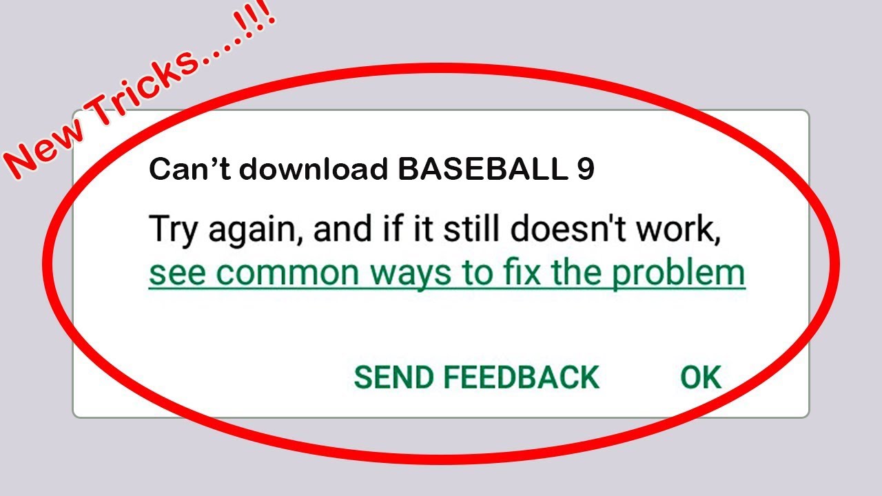 How To Fix Cant Download BASEBALL 9 Error On Google Play Store Problem Solved